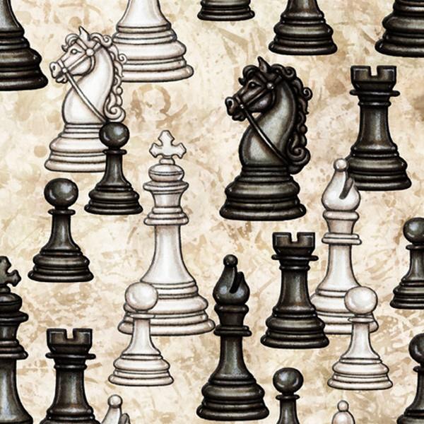 Checkmate Chess Pieces by Dan Morris for QT Fabrics available in Canada at The Quilt Store