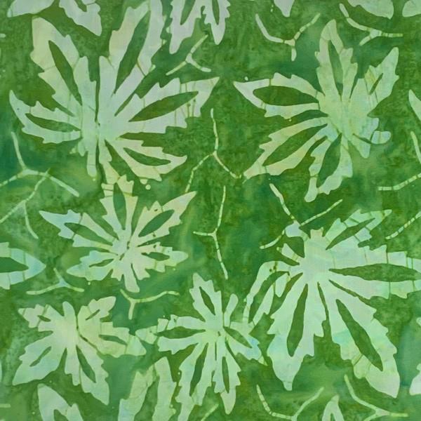 Boreal Batik Green Leaf available in Canada at The Quilt Store