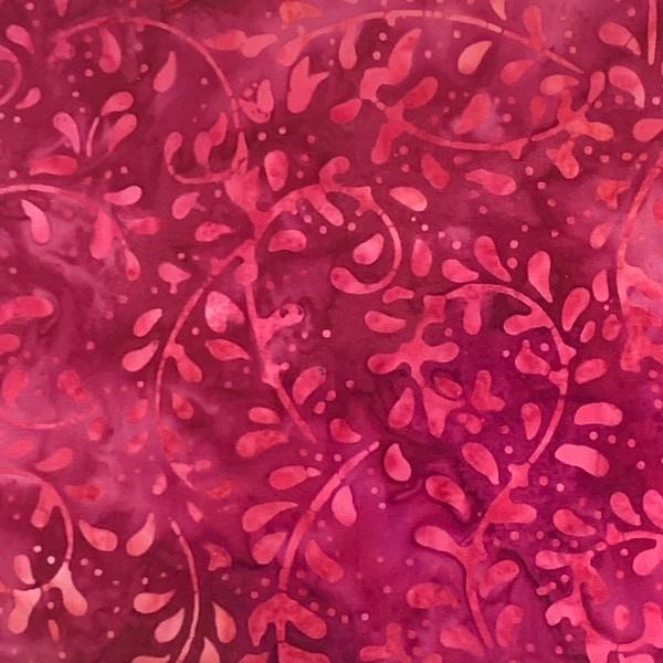 Boreal Batik Magenta Leaves available in Canada at The Quilt Store
