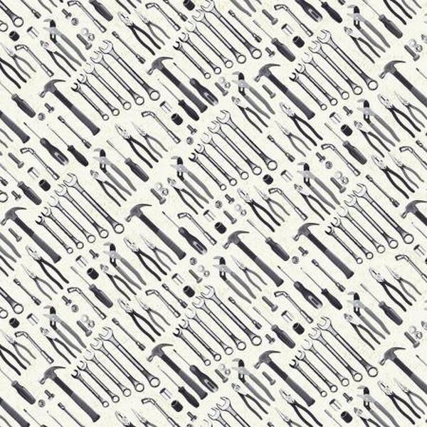 American Muscle Grey Tools by Rosemarie Lavin for Windham Fabrics available in Canada at The Quilt Store