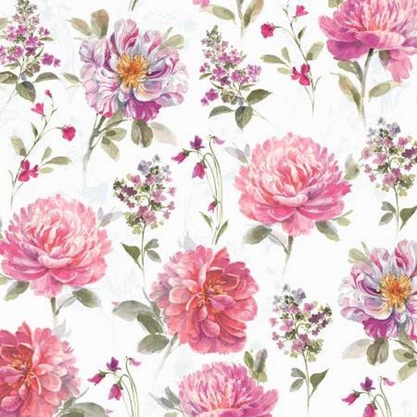 Blush Gardens Large White Floral by Lisa Audit for Wilmington Prints