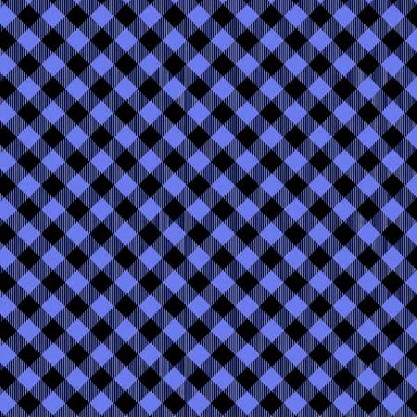 Blueberry Hill Blue/black Gingham by Kanvas Studio for Benartex available in Canada at The Quilt Store