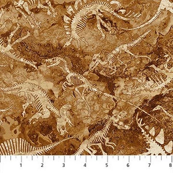 Stonehenge Prehistoric World Rust Bones by Linda Ludovico for Northcott available in Canada at The Quilt Store