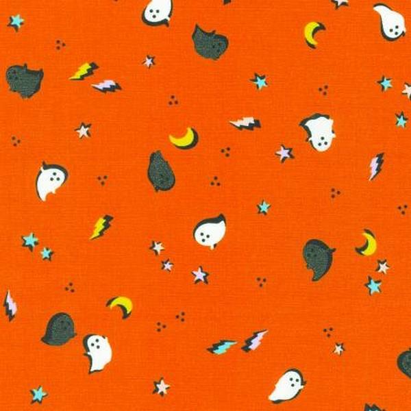 Bodacious Orange Glow in the Dark Ghosts by Timeless Treasures available in Canada at The Quilt Store