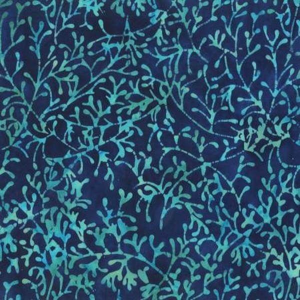 Navy Branches Batik by Jacqueline de Jonge for Anthology Fabrics available in Canada at The Quilt Store