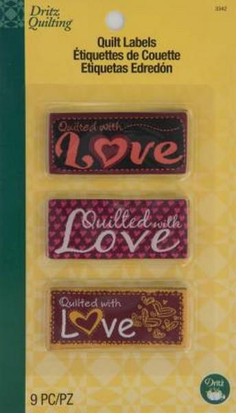 Dritz Sew in Embroidered Quilt Labels - Made with Love available in Canada at The Quilt Store