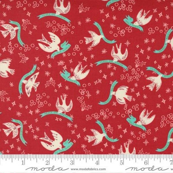 Cheer & Merriment Cranberry Doves by Fancy That House for Moda available in Canada at The Quilt Store