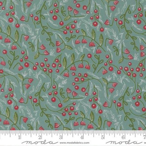 Merrymaking Vintage Blue Floral by Gingiber for Moda available in Canada at The Quilt Store