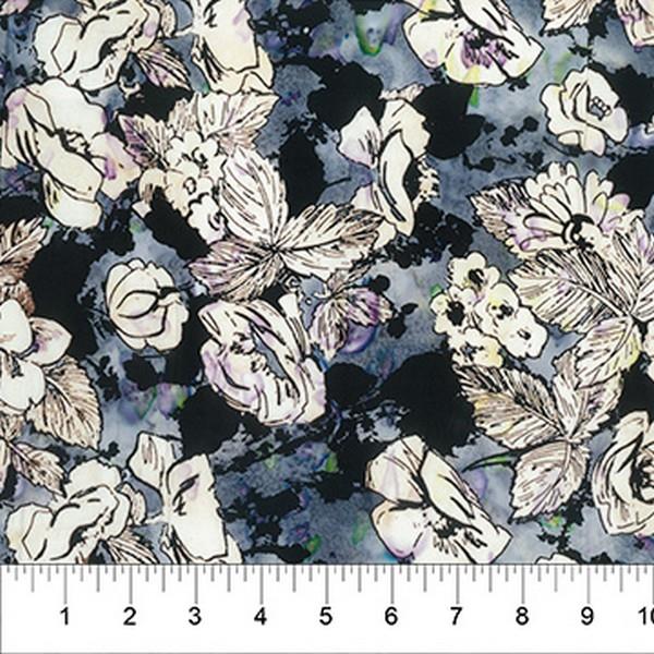 Flower Petals Teal Roses by Banyan Batiks available in Canada at The Quilt Store