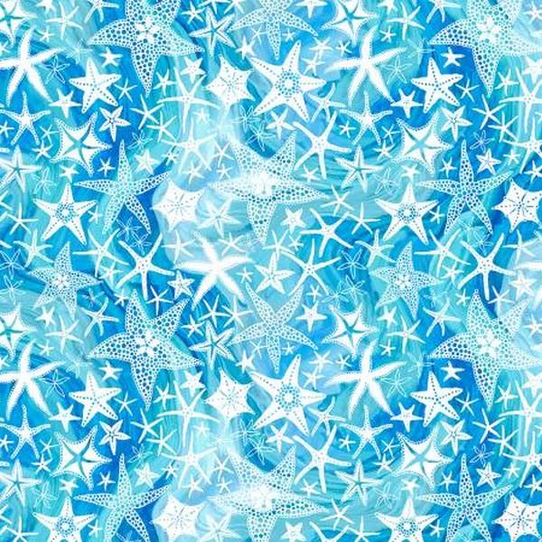 Coastal Living Blue Starfish by P& B Textiles available in Canada at The Quilt Store