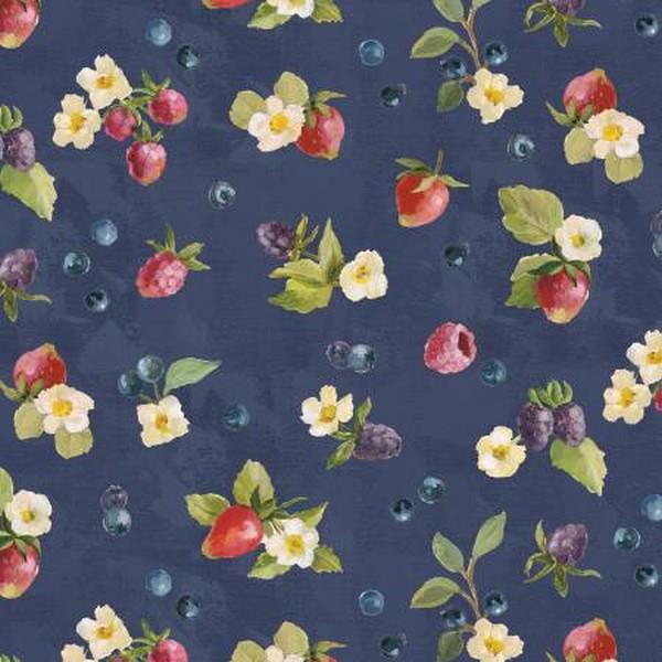 Homemade Happiness Dark Blue Berries by Silvia Vassileva for P&B Fabrics available in Canada at The Quilt Store