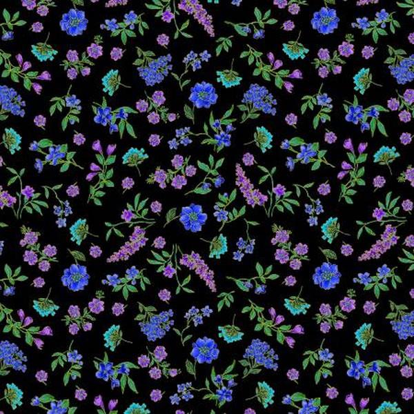 Opulent Sprigs Blue by Michael Miller available in Canada at The Quilt Store