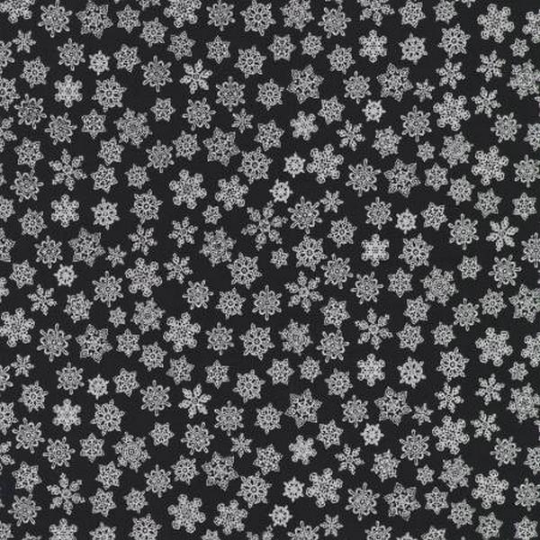 Holiday Charms Black Snowflakes by Robert Kaufman available in Canada at The Quilt Store