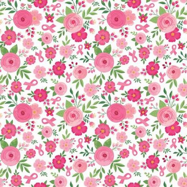 Strength in Pink Floral by Riley Blake Designs available in Canada at The Quilt Store