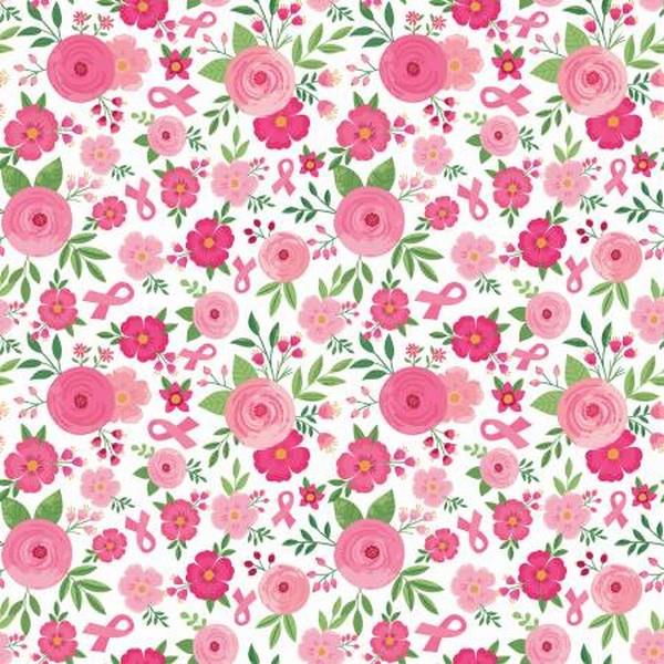 Strength in Pink Floral by Riley Blake Designs available in Canada at The Quilt Store
