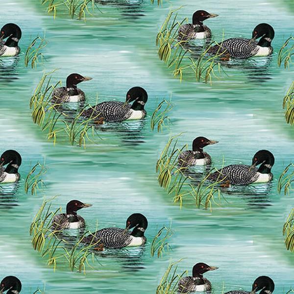 Along The Valley Loons by Harry W. Smith for Studio e Fabrics available in Canada at The Quilt Store