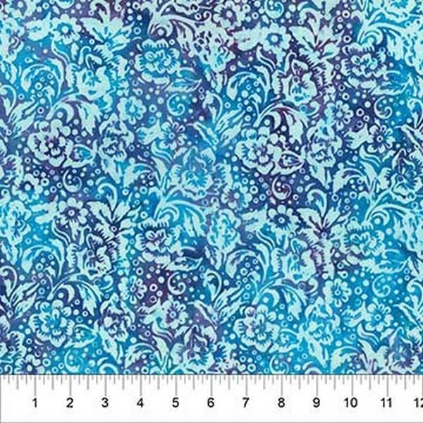 Roundabout Periwinkle Floral by Banyan Batiks available in Canada at The Quilt Store