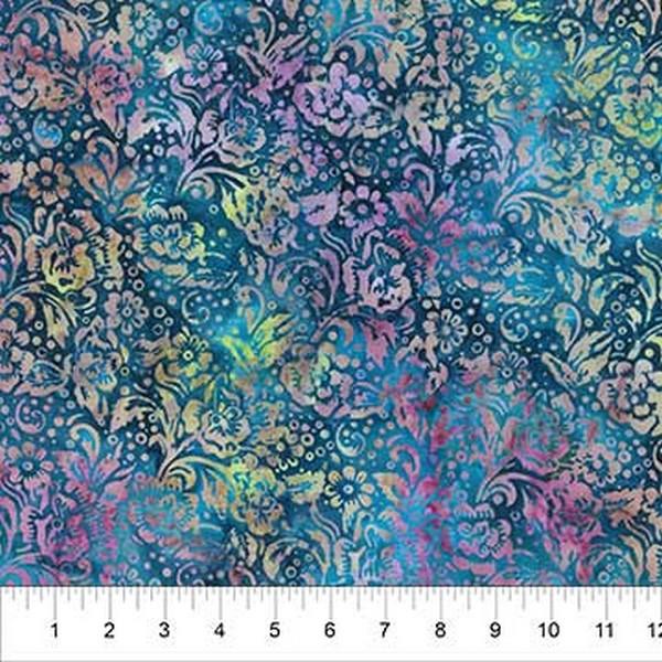 Roundabout Tropical Blue by Banyan Batiks available in Canada at The Quilt Store