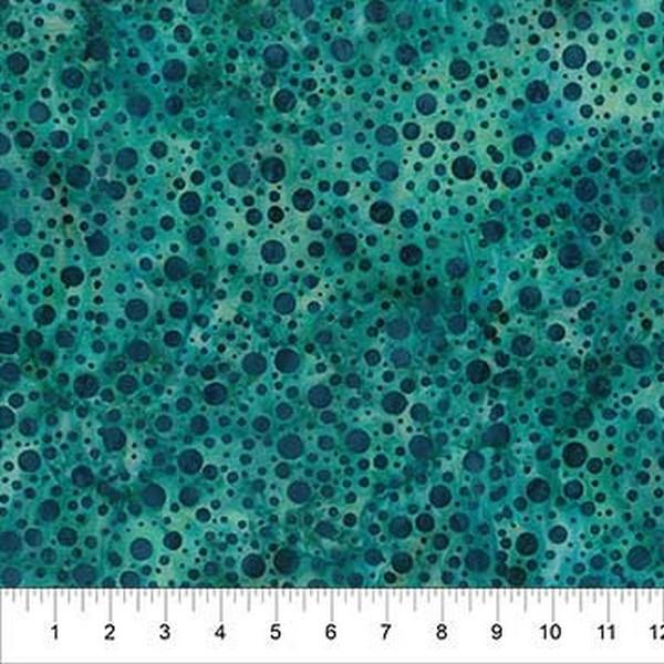 Roundabout Teal Dots by Banyan Batiks available in Canada at The Quilt Store