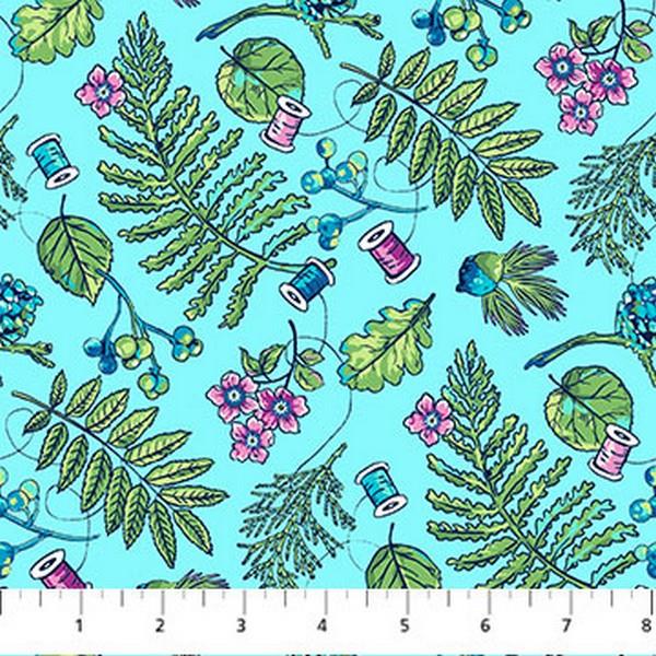 Wild Woodland Turquoise by Brett Lewis for Northcott available in Canada at The Quilt Store