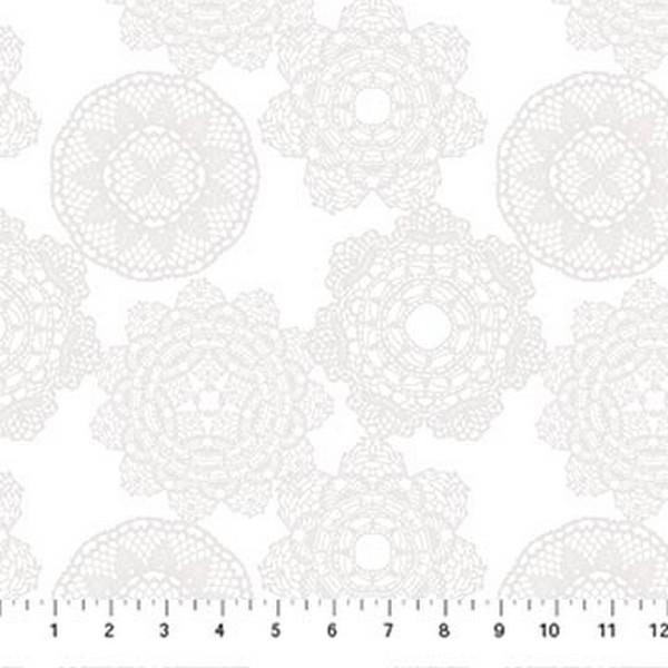 Tea For Two Doilies White by Northcott available in Canada at The Quilt Store
