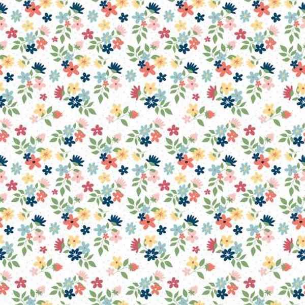 Sew Much Fun Small White Floral by Riley Blake Designs available in Canada at The Quilt Store