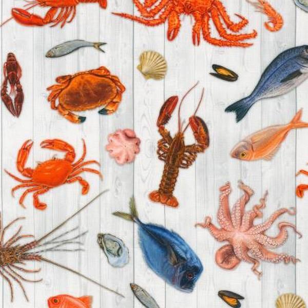 Catch of the Day - Seafood by Robert Kaufman available in Canada at The Quilt Store