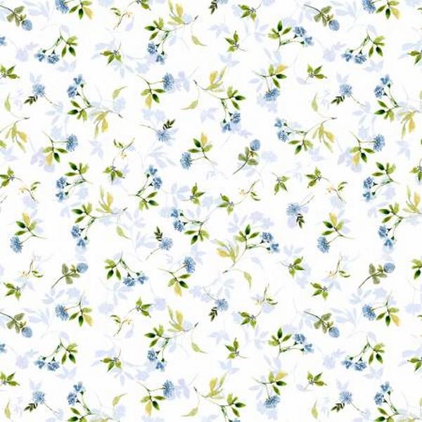Among the Branches Blue Small Floral by Susan Winget for Wilmington Prints available in Canada at The Quilt Store