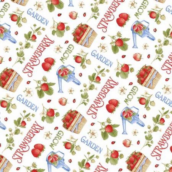 Strawberry Garden Words by Jan Shasky for Henry Glass & Co. available in Canada at The Quilt Store