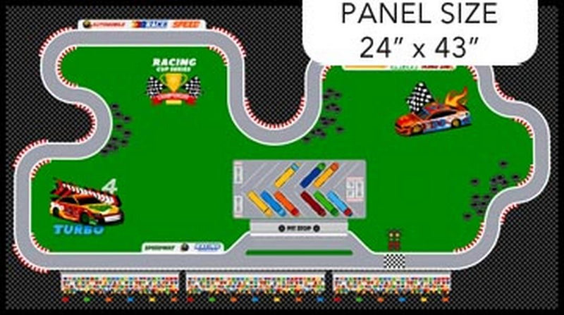 Turbo Speed Race Car Panel by Fernanda Motta for Northcott available in Canada at The Quilt Store