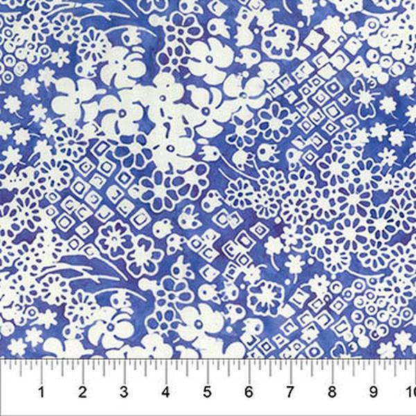 Crossroads Floral Got The Blues by Banyan Batiks available in Canada at The Quilt Store