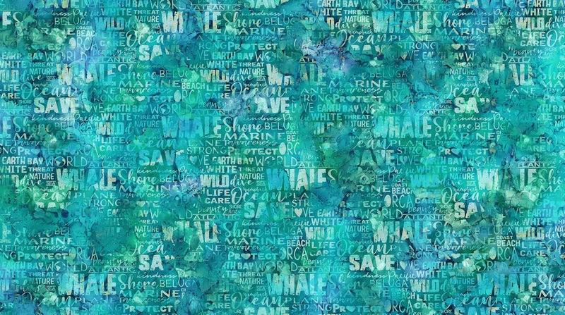 Whale Song Light Teal Tonal by Deborah Edwards and Melanie Sharma for Northcott available in Canada at The Quilt Store