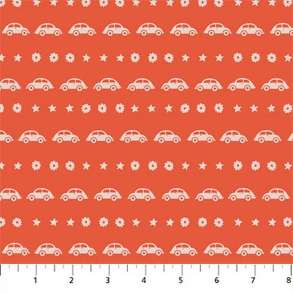 Pickle Juice Red VW Cars by Dana Willard for Figo Fabrics available in Canada at The Quilt Store