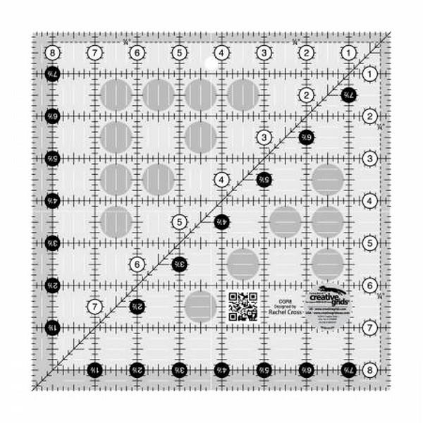 Creative Grids 8 1/2" x 8 1/2" Non Slip Quilting Ruler available in Canada at The Quilt Store
