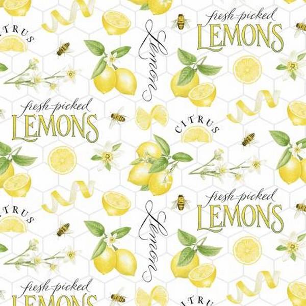 Fresh Picked Lemons by Jane Shasky for Henry Glass & Co. available in Canada at The Quilt Store