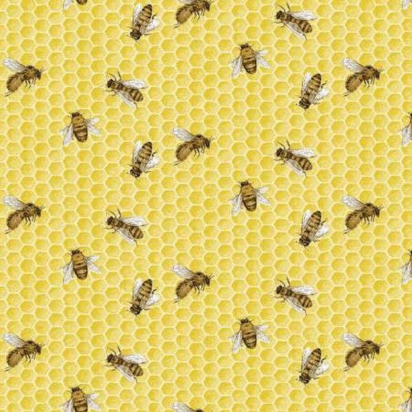 Fresh Picked Lemons Bees & Honeycomb by Jane Shasky for Henry Glass & Co. available in Canada at The Quilt Store