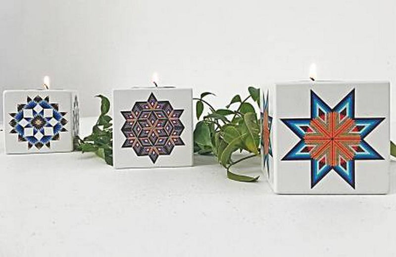 Built Quilt Wooden Tealight Holders inspired by Quilt Stars available in Canda at The Quilt Store