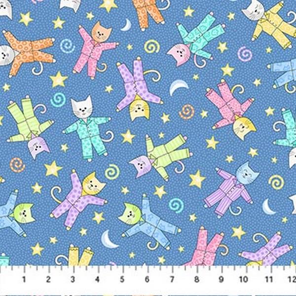 Cat's Pajamas Blue by Patrick Lose for Northcott available in Canada at The Quilt Store