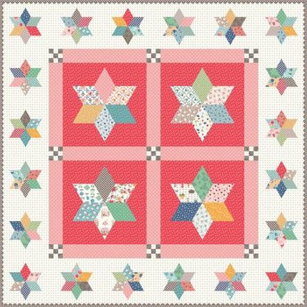 Cook Book Pot Luck Stars Quilt Kit by Lori Holt of Bee in my Bonnet available in Canada at the Quilt Store