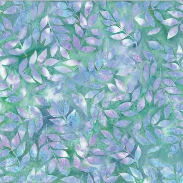 Parakeet Leaves Batik by Hoffman International Fabrics available in Canada at The Quilt Store