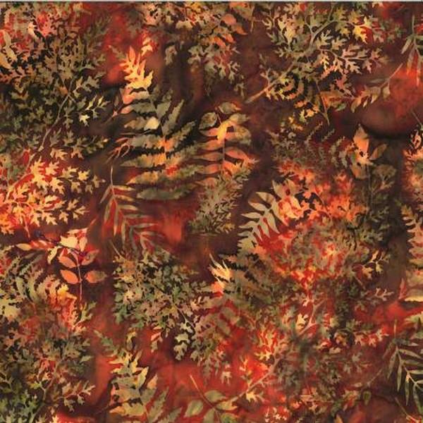 Paprika Fern Batik by Hoffman International Fabrics available in Canada at The Quilt Store