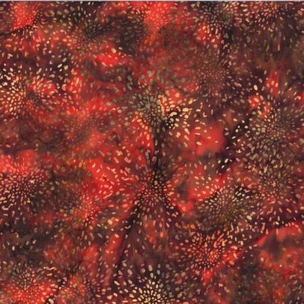 Paprika Starburst Batik by Hoffman International Fabrics available in Canada at The Quilt Store
