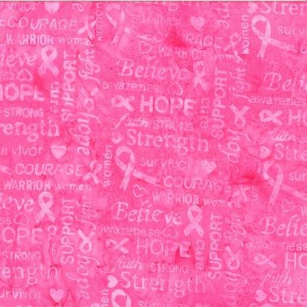 Stonger Together Hibiscus Words Batik by Hoffman International Fabrics available in Canada at The Quilt Store