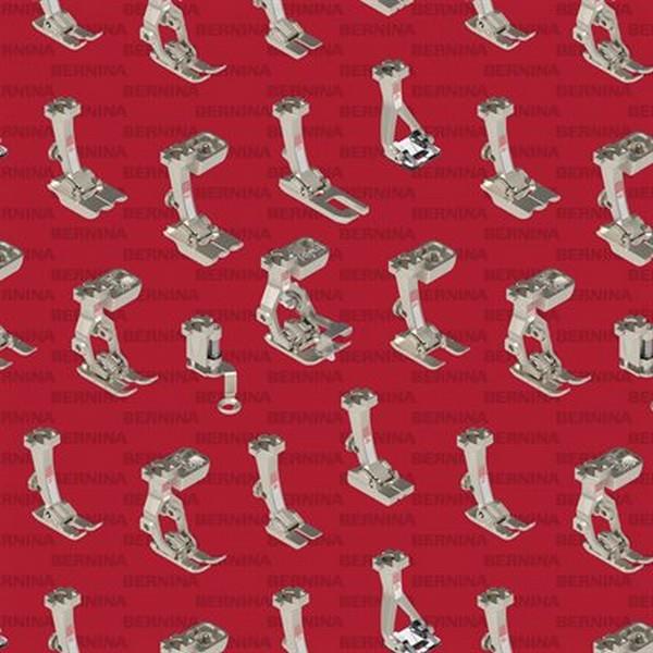 Bernina's Sewing Feet Red by Benartex available in Canada at The Quilt Store