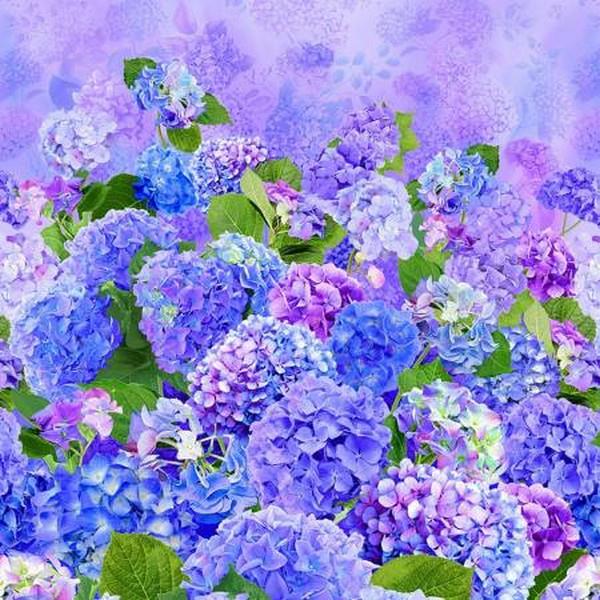 Hydrangea Bliss Panel by Chong-A-Hwang for Timeless Treasures available in Canada at The Quilt Store