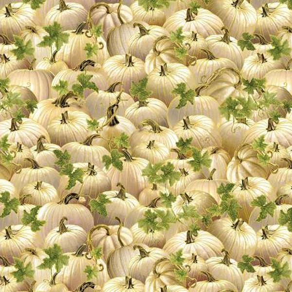 Harvest Festival Cream Pumpkins by Benartex Designer Fabrics available in Canada at The Quilt Store