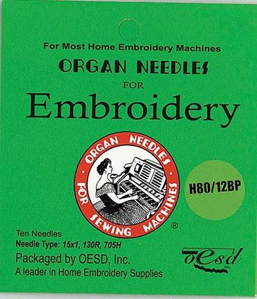 Organ Embroidery Needles H80/12BP