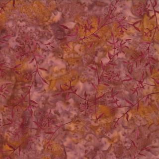Paint Box Batiks Peach/ Burgandy Rose available in Canada at The Quilt Store