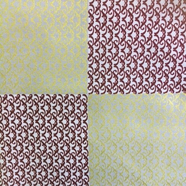 By The Numbers by Andover Fabrics Red/ Taupe Gold Metallic