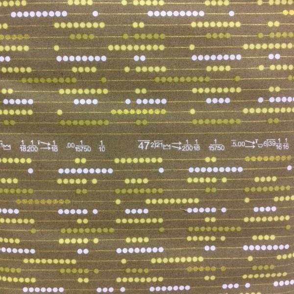 By The Numbers Light Brown/ White/ Yellow/ Gold Metallic available in Canada at The Quilt Store